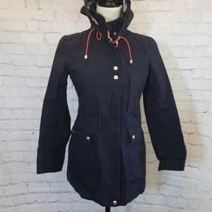 Banana Republic Blue Hooded Raincoat